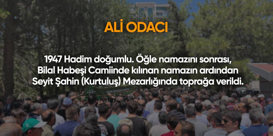 Konya'da bugün vefat edenler | 30 Ağustos 2025 4